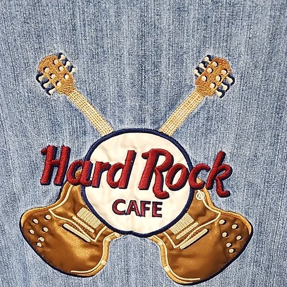 Hard Rock Cafe Blue Denim Jacket with Logo - Picture 4 of 8